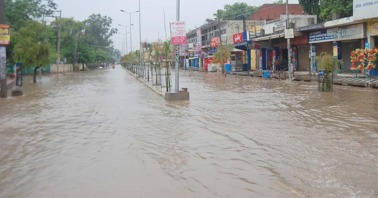 flood due to heavy rain in ambala of haryana, minister anil vij house filled with water