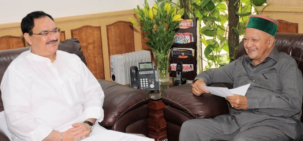 virbhadra singh met jp nadda demanded forest clearence for aiims 450 beegha land