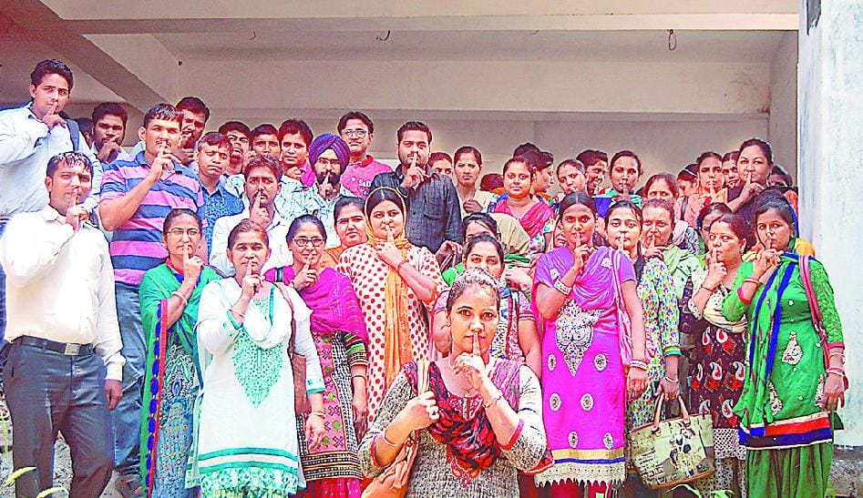national health mission, protest, civil hospital, demands, doctors, patients, panipat