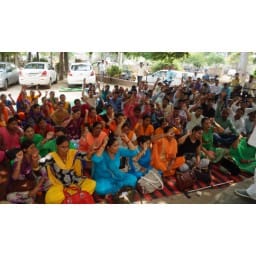 National health mission employees, protest, Hisar