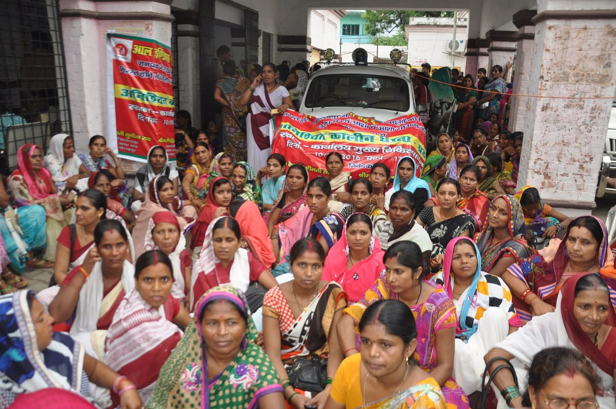 ASHA worker held protest at CMO office