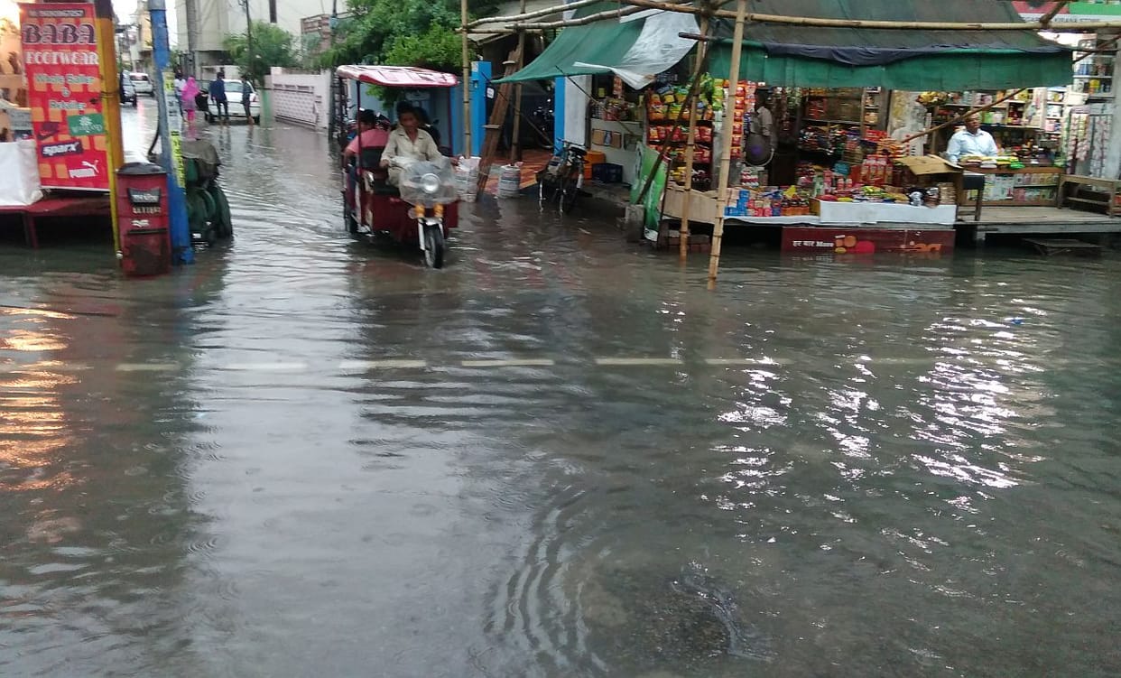 Railway Road rain made pond.