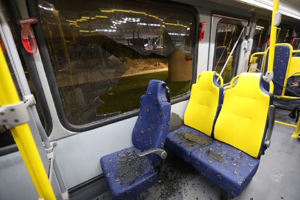 media transport bus gunfire while tarvelling