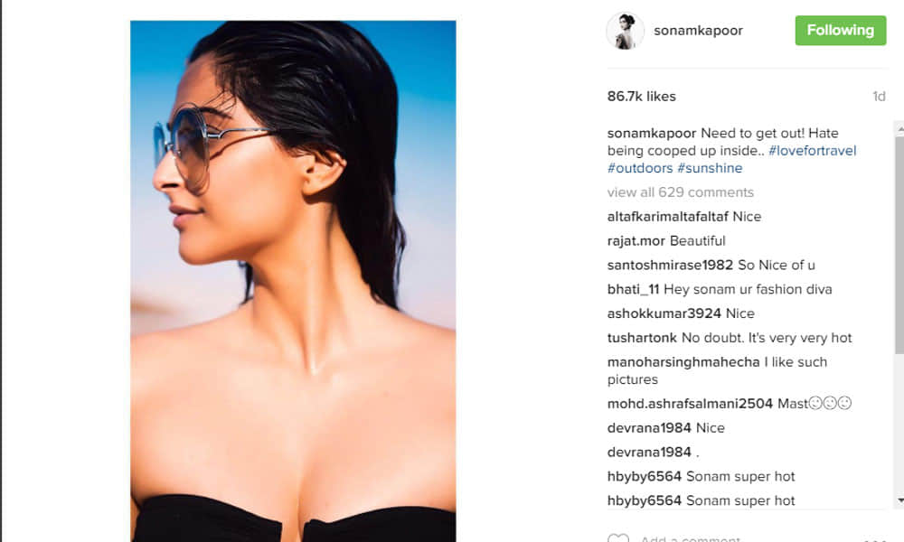 Sonam Kapoor share her Stunning Pictures