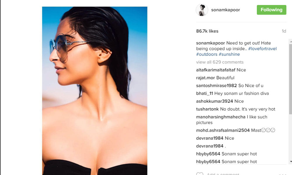 Sonam Kapoor share her Stunning Pictures