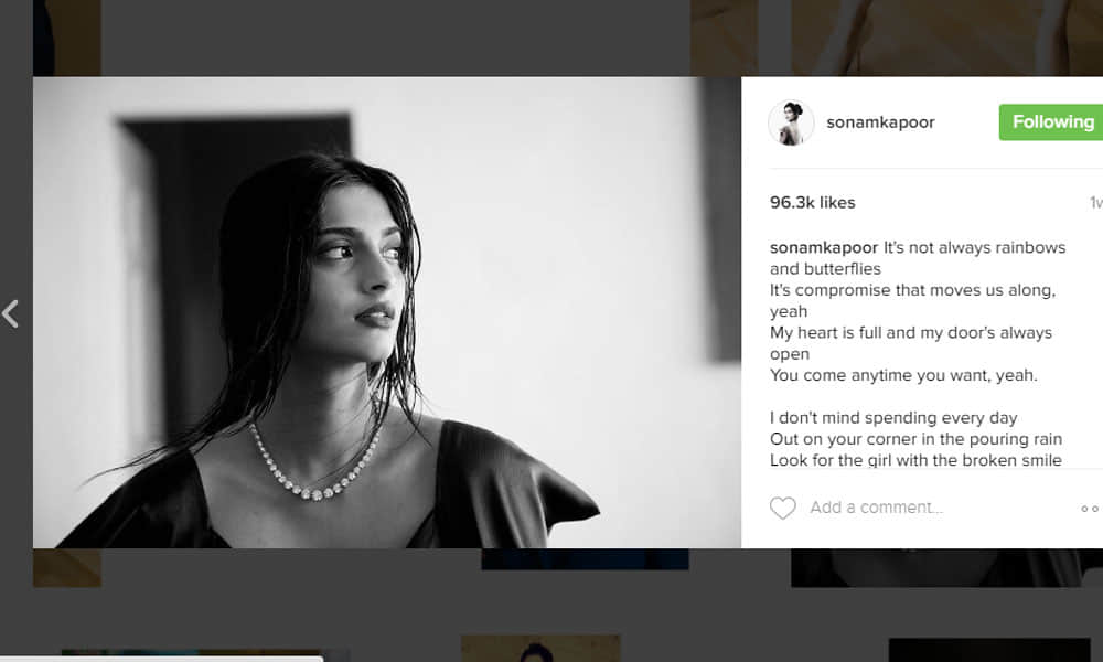 Sonam Kapoor share her Stunning Pictures