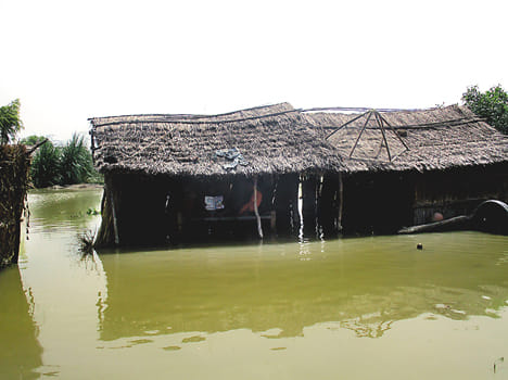 Across the river reached warning point