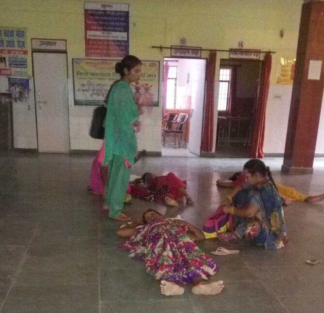 After sterilization 27 women lying on the floor