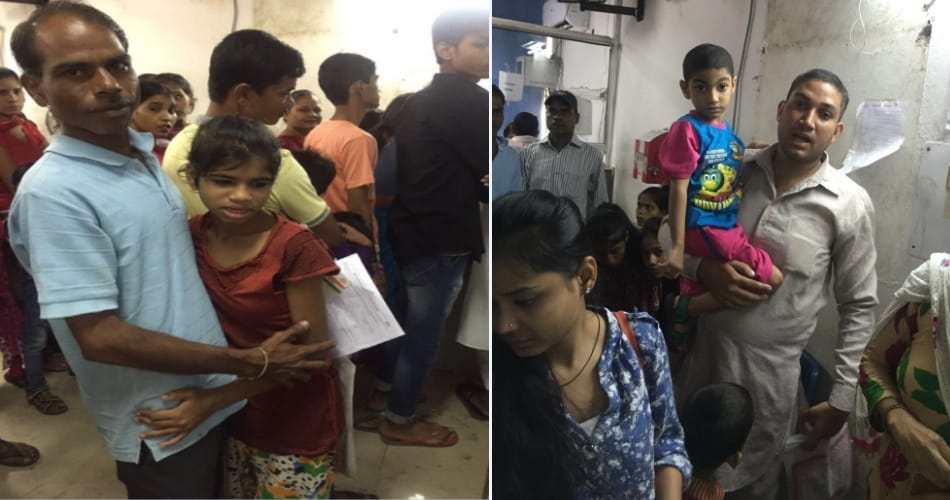 divyang kids in waiting queue for adhar registration, manimajra, chandigarh,