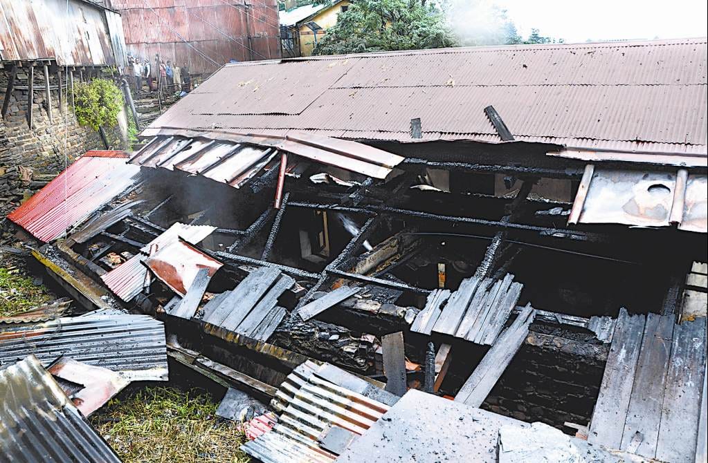 Fire broke out after a cylinder blast in Police Station
