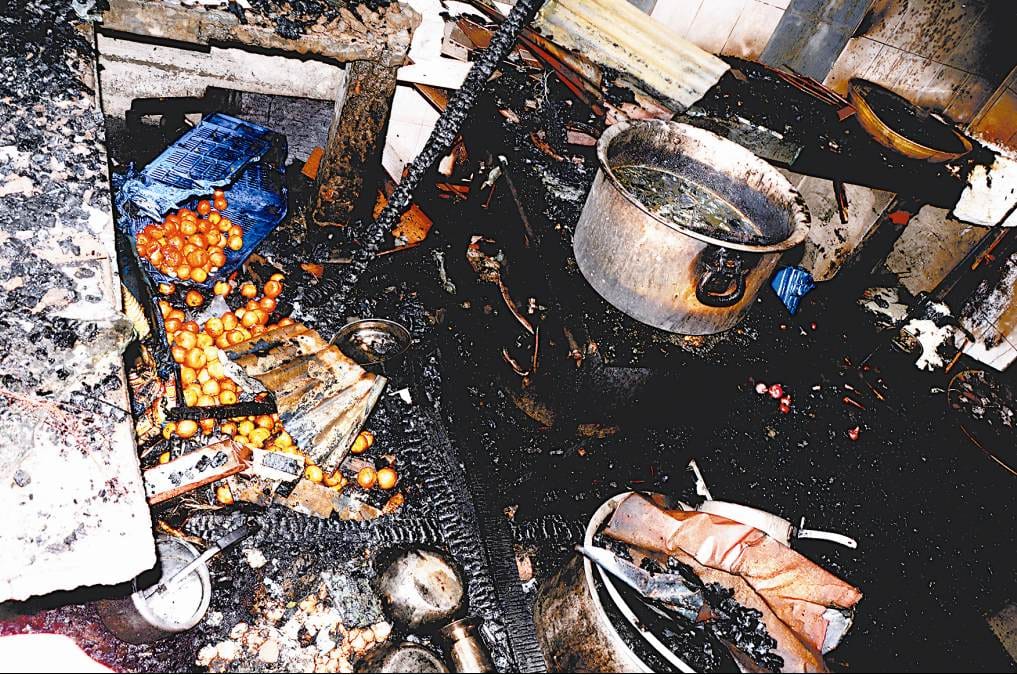 Fire broke out after a cylinder blast in Police Station