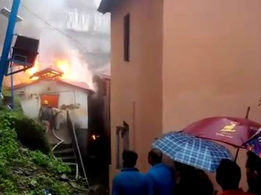 Fire broke out after a cylinder blast in Police Station