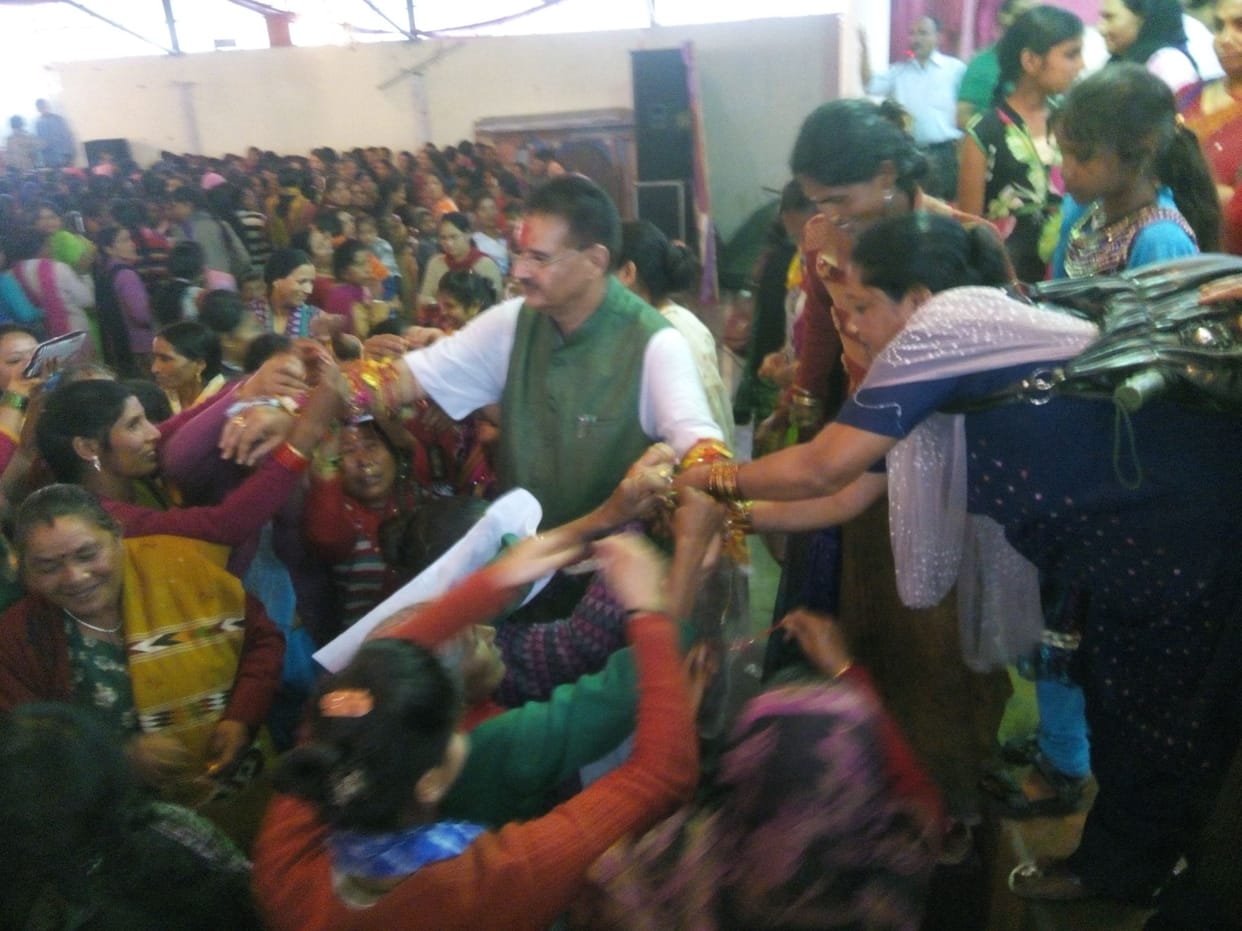 bjp mla ganesh joshi cerebrated rakshabandhan festival.