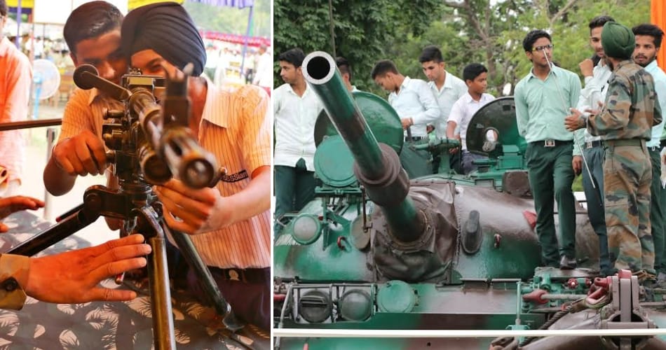 indian army weapons and equipments exhibition in penthar stadium of amritsar