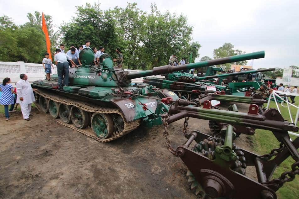 indian army weapons and equipments exhibition in penthar stadium of amritsar