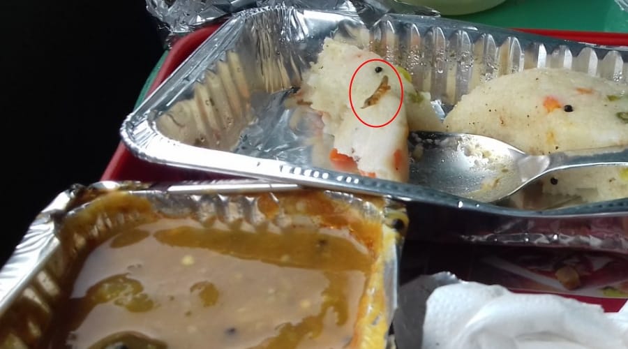 insect found in shatabdi food packet