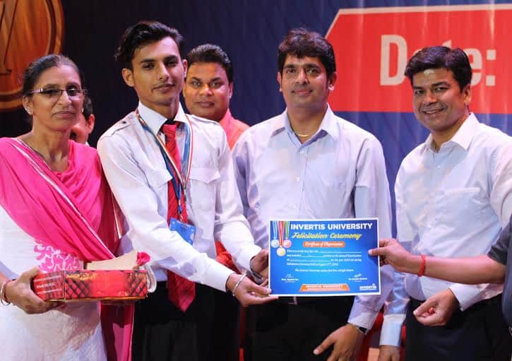 Invertis university honoured topper students