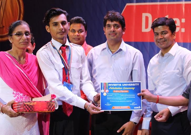 Invertis university honoured topper students