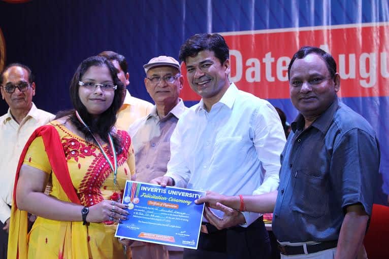 Invertis university honoured topper students