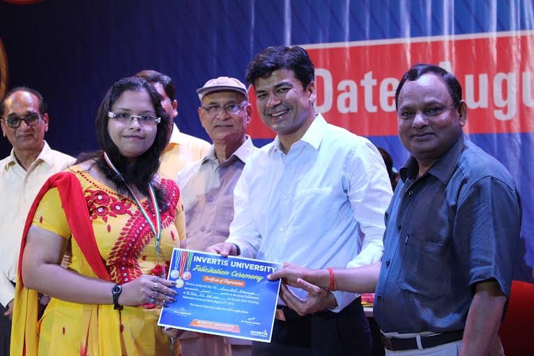 Invertis university honoured topper students
