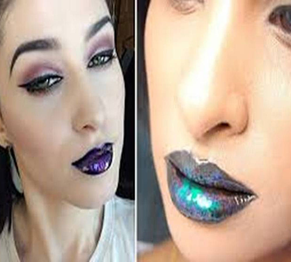 oily slick lips in fashion