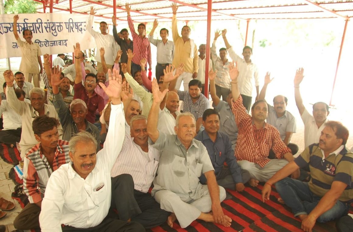 On strike, locks hanging in offices