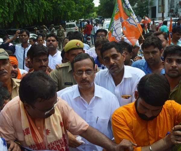  BJP protest over bulandshahar gangrape issue.