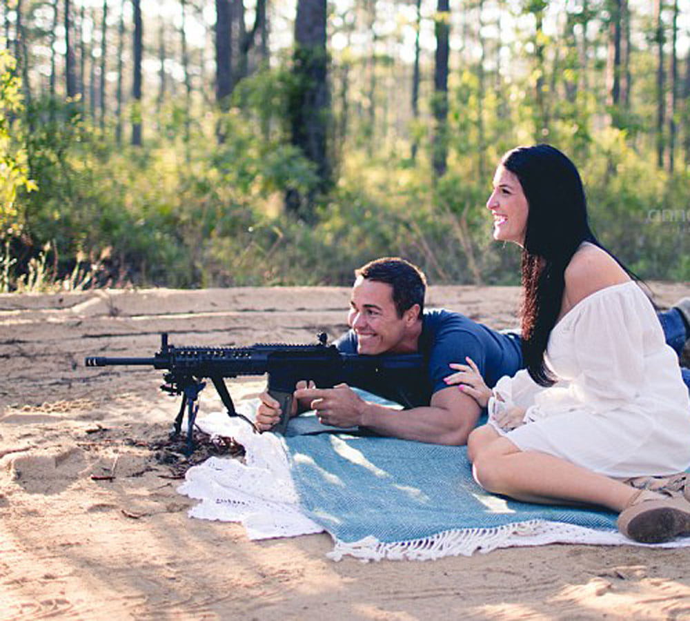 coule known baby gender reveals with explosive and rifle