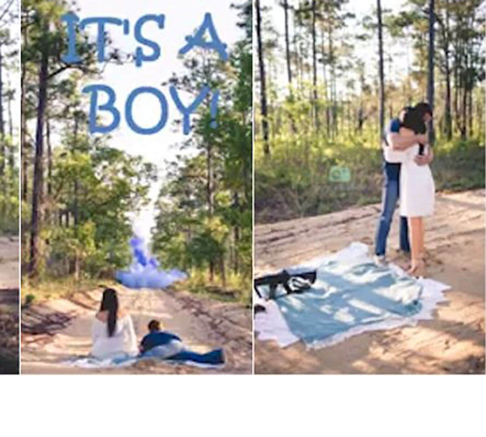 coule known baby gender reveals with explosive and rifle
