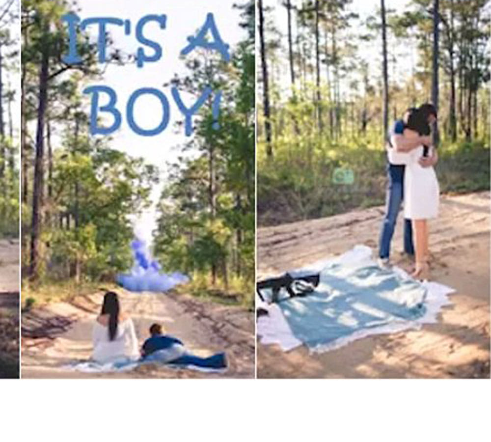 coule known baby gender reveals with explosive and rifle