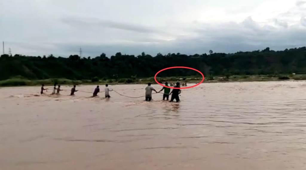 Man stuck in flooded Gaj Khad River rescued Kangra Himachal Pradesh