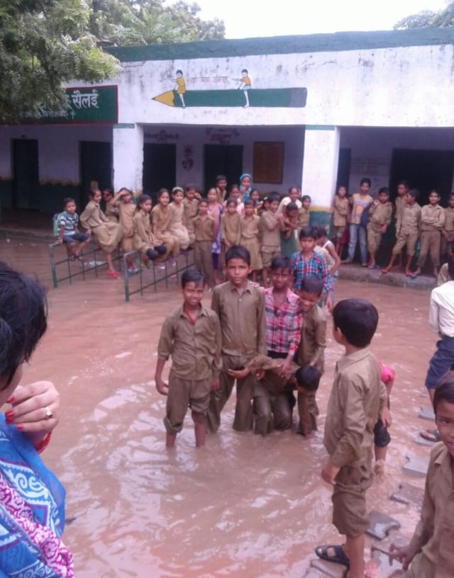 Full of rain water in schools, studies ruined