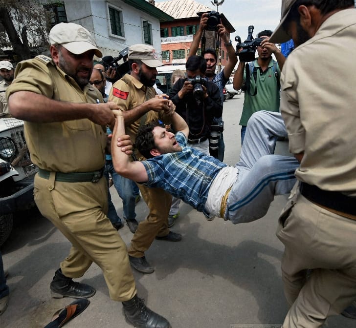 stone pelting on security forces
