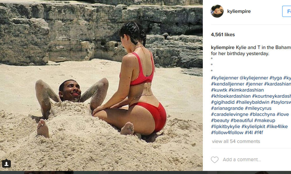 Kylie Jenner treats Tyga to PDA on the beach