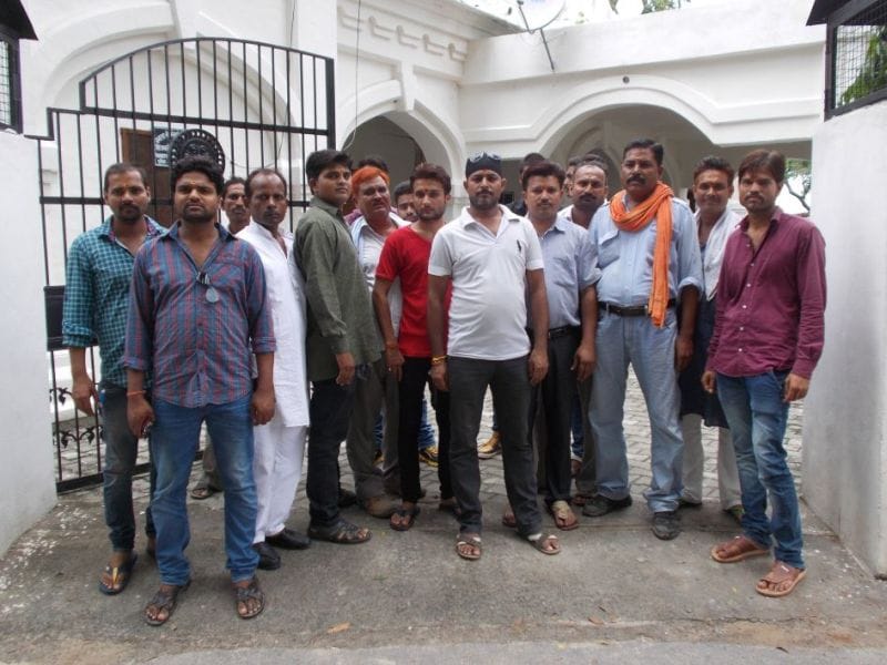 Officials of the Hindu Jagran Manch performance