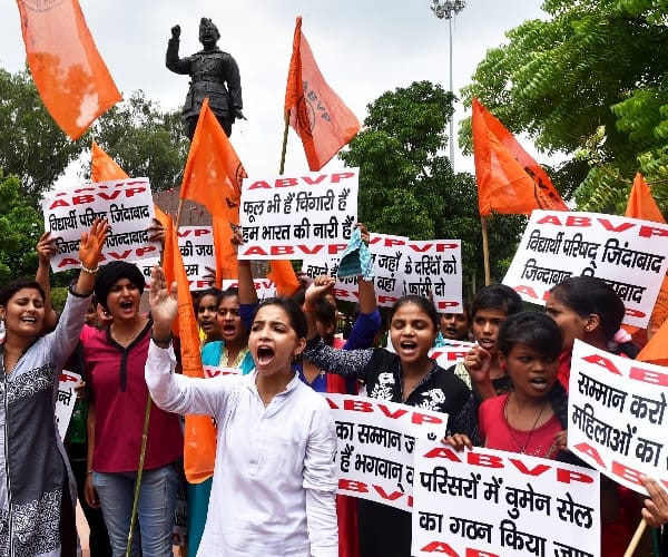 Women protest over safety issue in Lucknow.