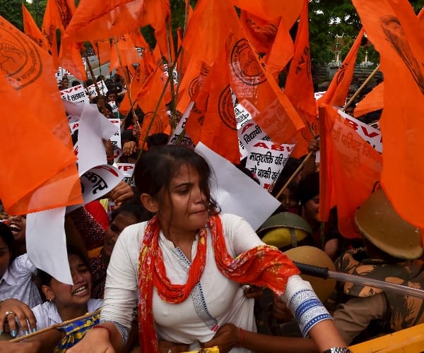 Women protest over safety issue in Lucknow.