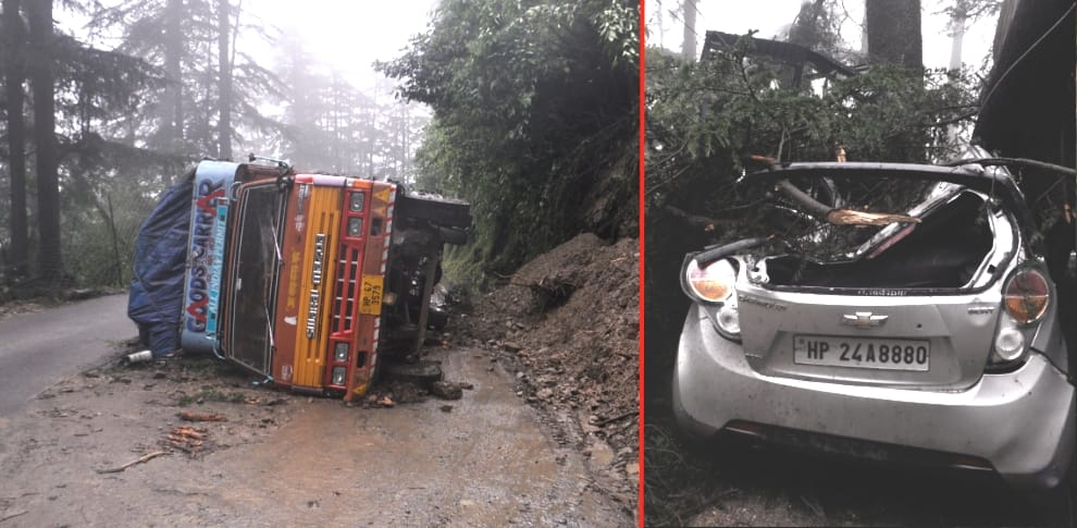 Heavy rainfall and floods in Himachal, two killed, live photos.
