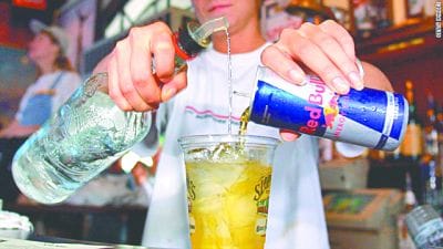 Now in the name of energy drink pouches drunk