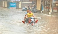 rain,road, rewari,water, people