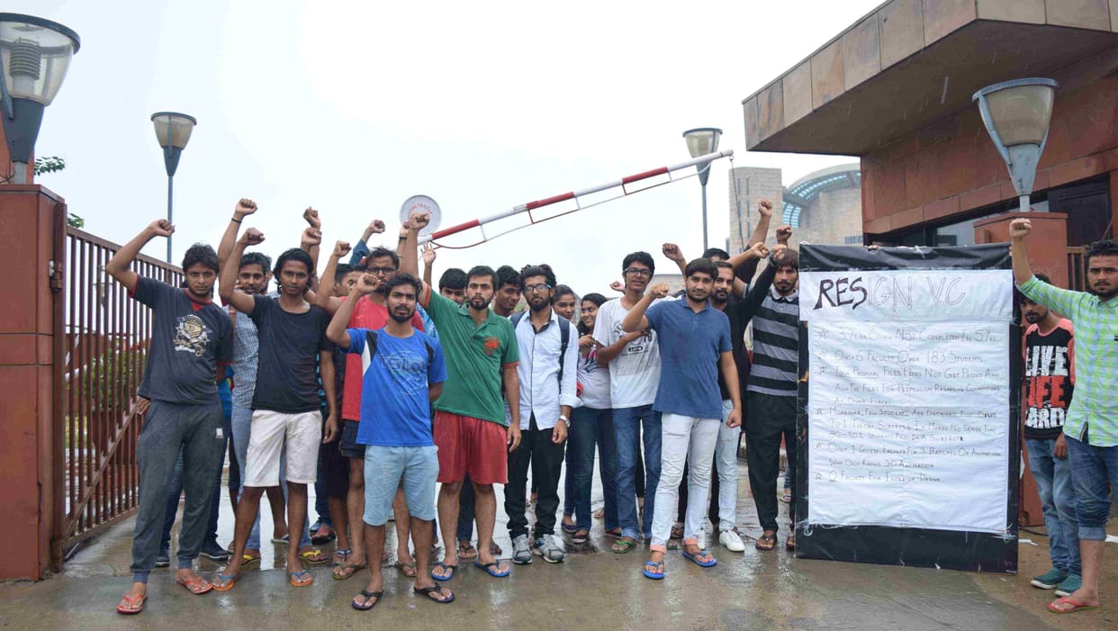 haryana, rohtak, state university, university, protest, strike, student, student