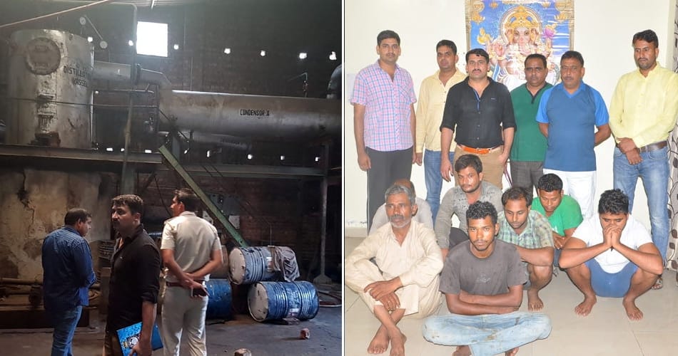 mobile oil preparation illegally in factory and smugglingg to delhi suppliers, police exposed gang