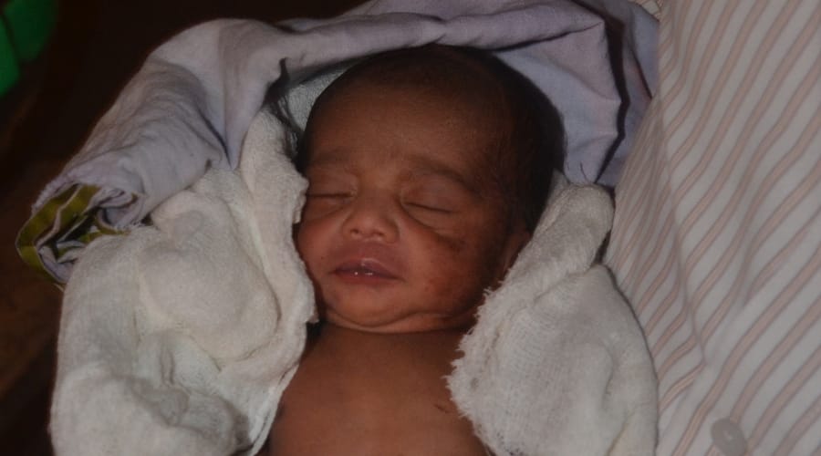 new born baby found in bush near the road