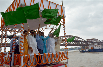 nitin gadkari inaugurates water transportation in varanasi