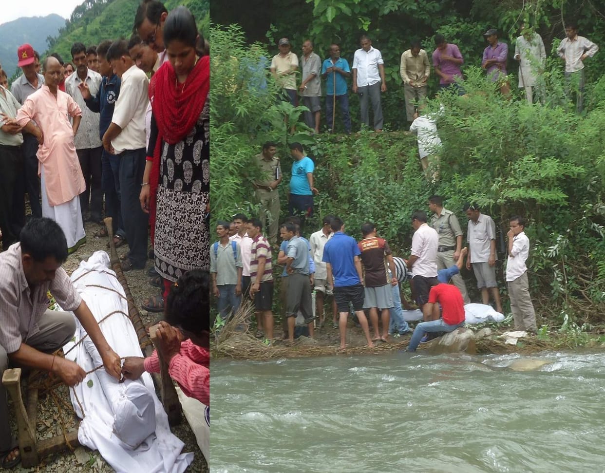student swept away in river, dead body found.