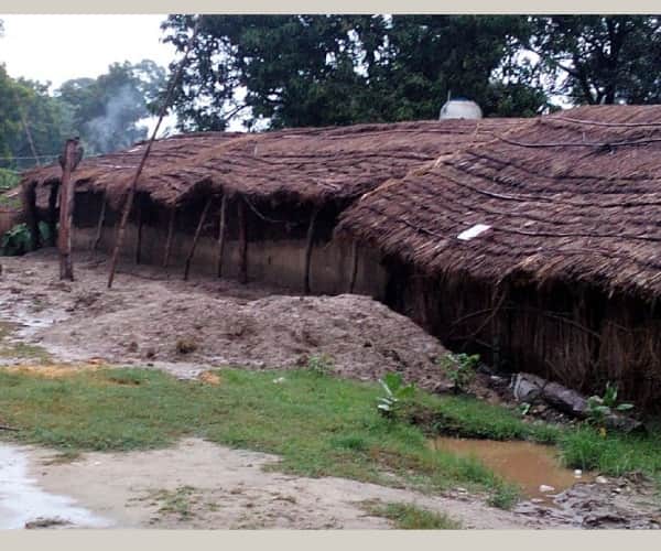 Minister vanshidhar baudh's house collapse because of rain.
