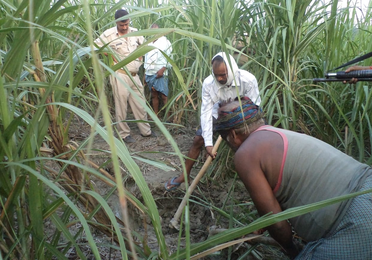Dead body found buried