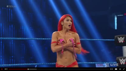 wardrobe malfunction in WWE ring