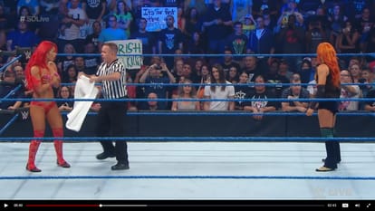 wardrobe malfunction in WWE ring