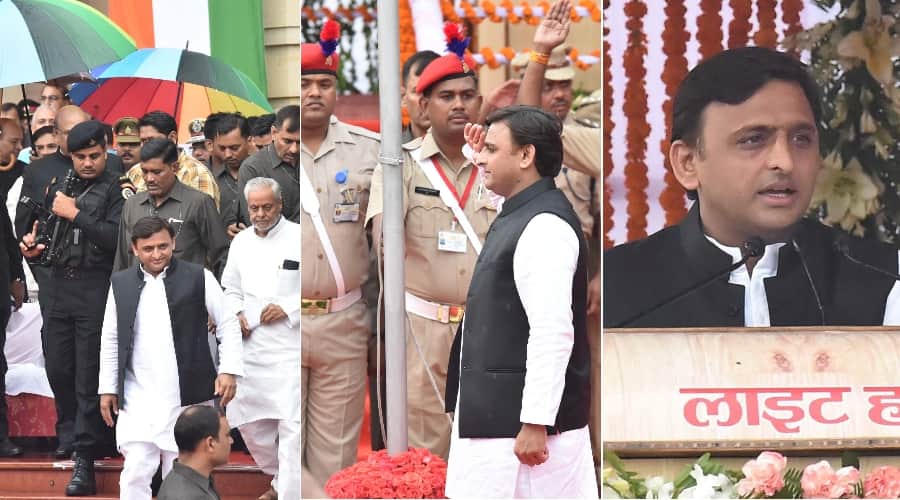 cm akhilesh yadav celebrates independence day in lucknow